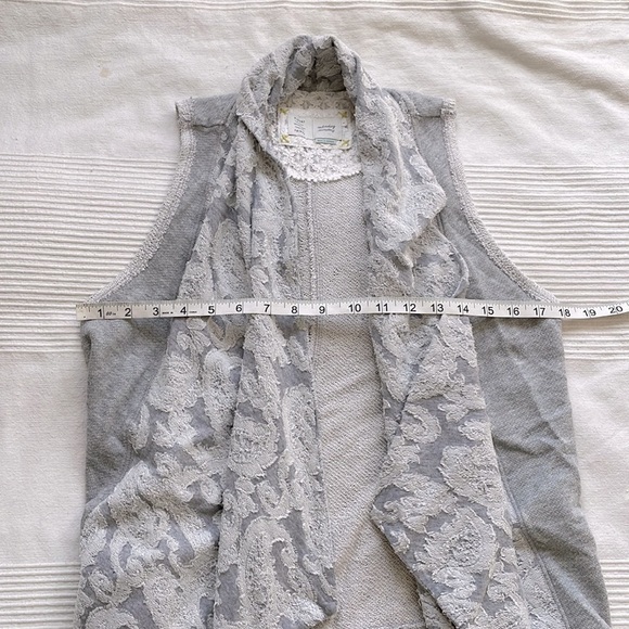 Anthropologie Saturday Sunday Gray Jacquard Vest Size Small - Picture 6 of 10